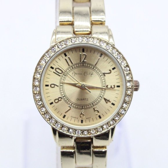 Jessica Carlyle Watch Womens Gold Tone Stainless Steel Classic Quartz Gold Dial - Picture 3 of 8